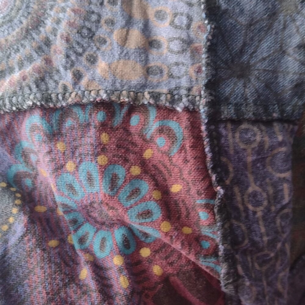 Washed boho hippy patchwork bohemian flared cotto… - image 6